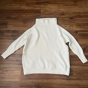 Free People Cream Ottoman Sweater Slouchy Cozy Knit Pullover Women Small Preppy